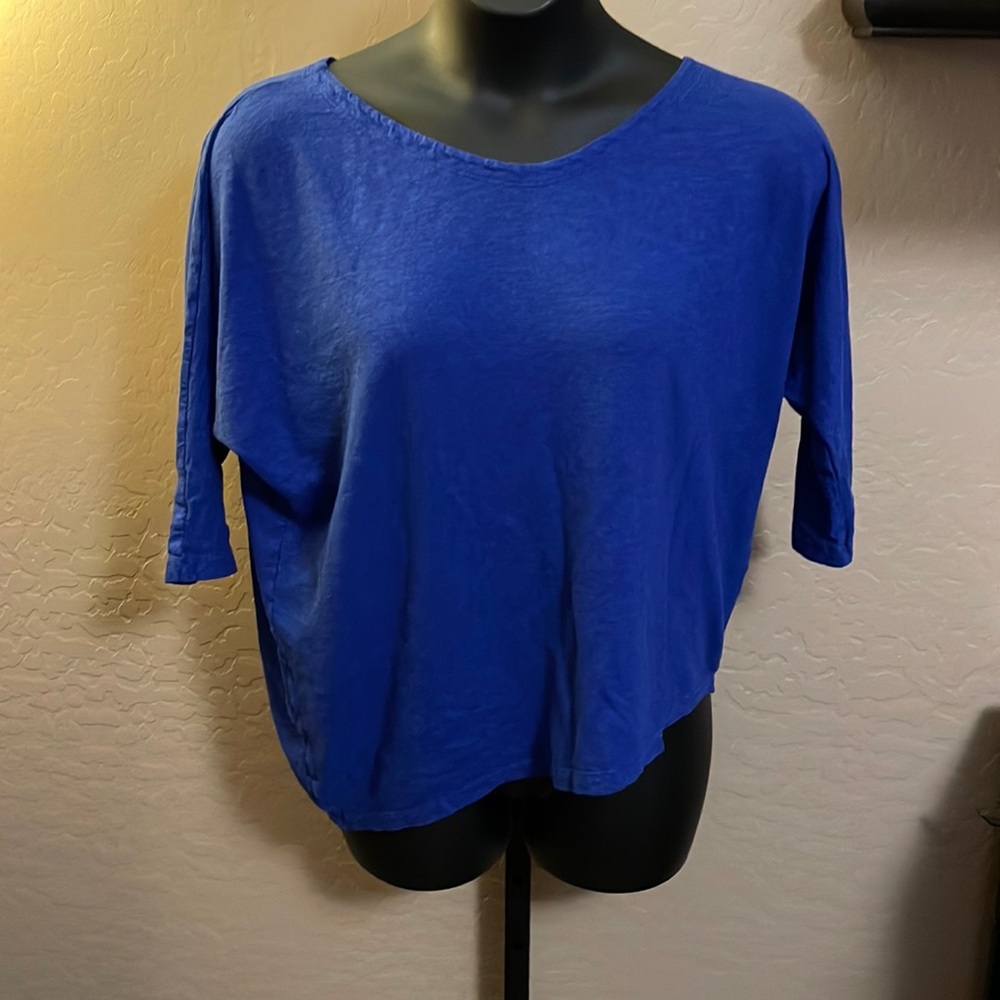 Eileen Fisher Royal Blue Relaxed Boxy Top